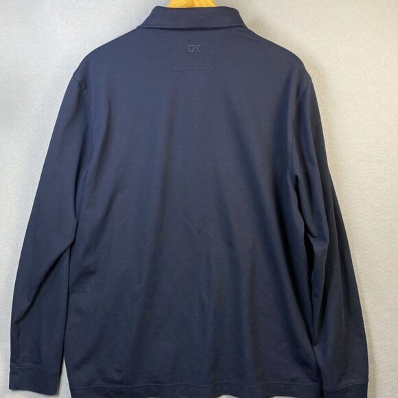 Cutter & Buck Shirt Mens XXL Navy Blue Performance DryTec Long Sleeve Golf Polo - Picture 9 of 13